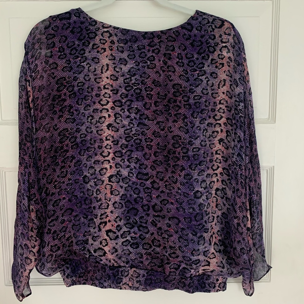 Adam purple/pink cheetah blouse